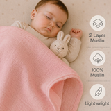 Muslin Nap Time Blanket - Pure Blush
