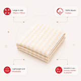 Muslin Nap Time Blankets - Buttercream Stripe