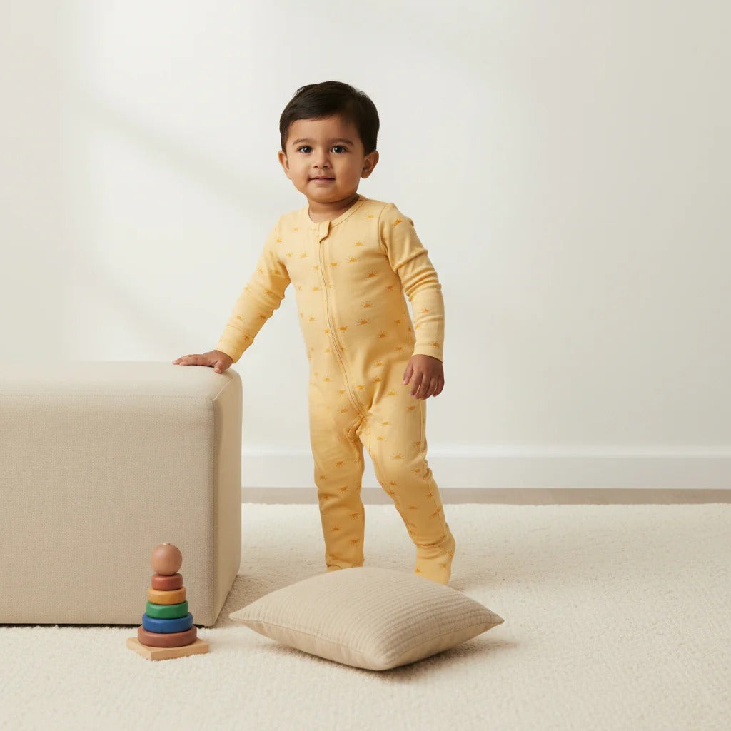 Organic Baby Romper – Sunny Yellow
