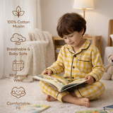 Unisex Crinkle Muslin Night Suit - Honeycrisp
