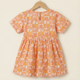 Crinkle Muslin Frill Frock- Tropical