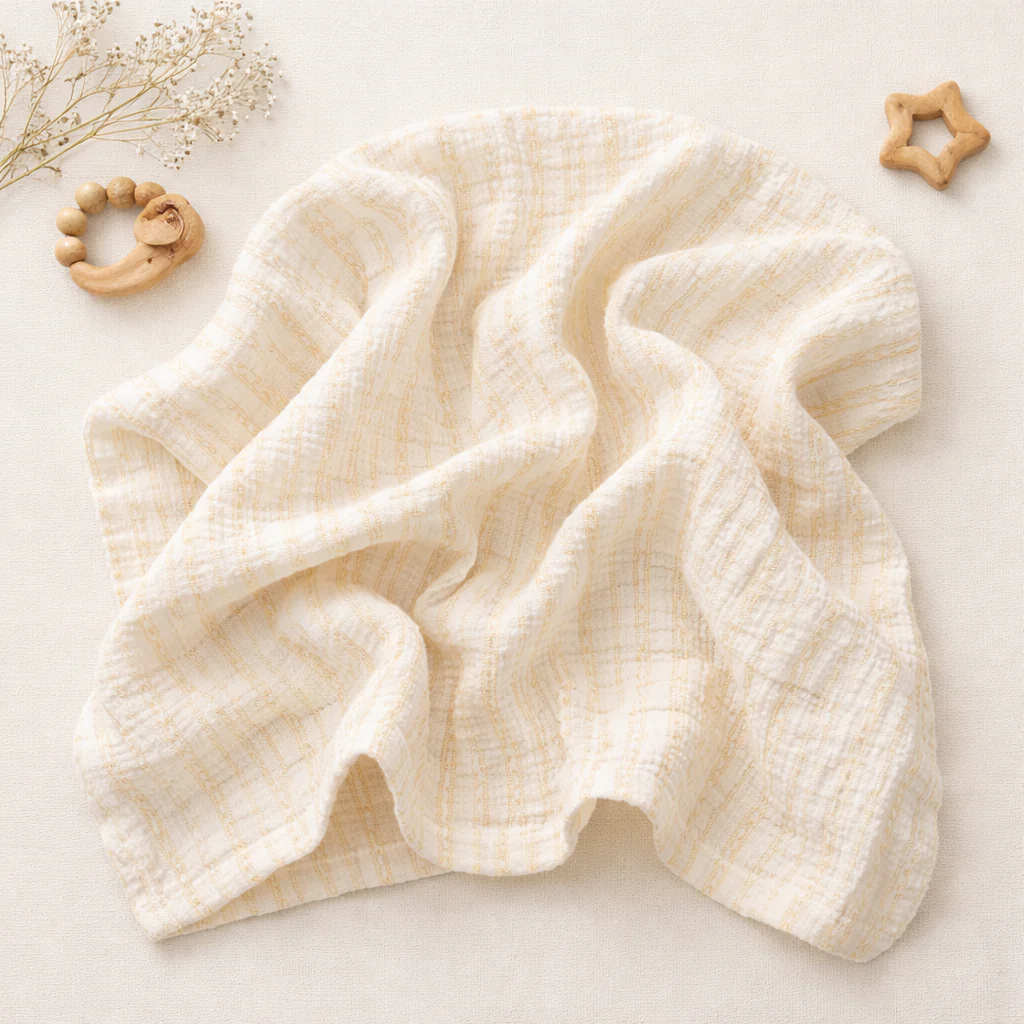 Muslin Nap Time Blankets - Buttercream Stripe