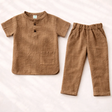 Unisex Crinkle Muslin Nightwear - Toasted