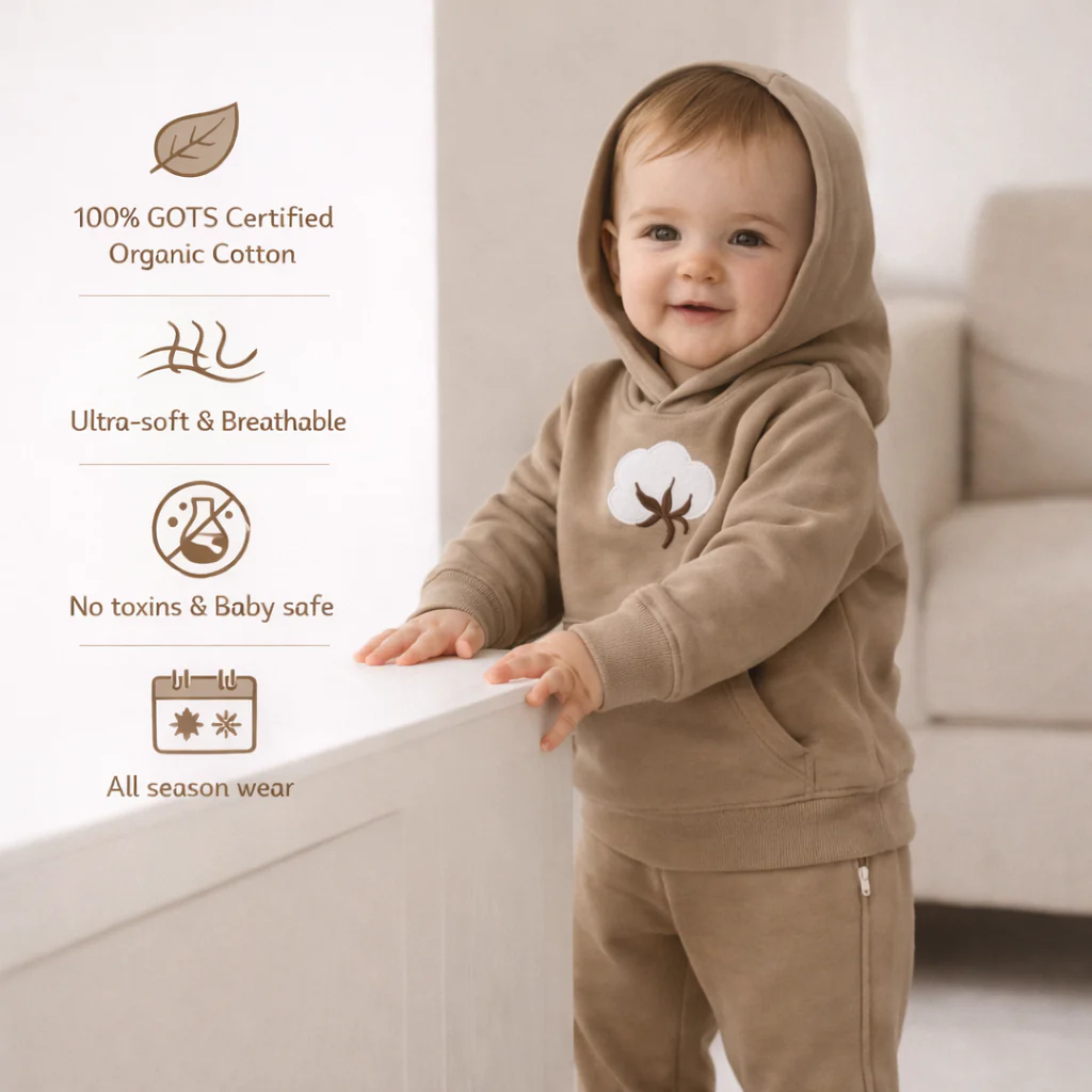 Summer Cool Loungewear Cotton Set - Brown Beige