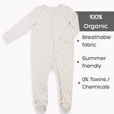 Organic Summer Romper – Floral Ivory