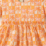 Crinkle Muslin Frill Frock- Tropical