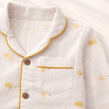 Unisex Crinkle Muslin Night Suit - Little Duckling