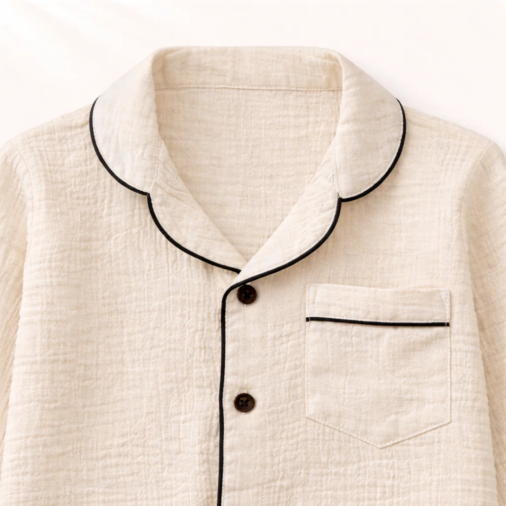 Unisex Crinkle Muslin Night Suit - The Marshmallow