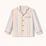 Unisex Crinkle Muslin Night Suit - Stripped