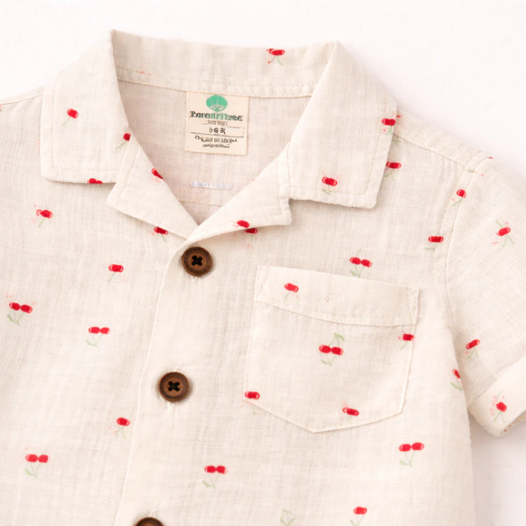 Unisex Crinkle Muslin Nightwear - Cotton Cherry