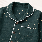 Unisex Crinkle Muslin Night Suit - Hunter Green