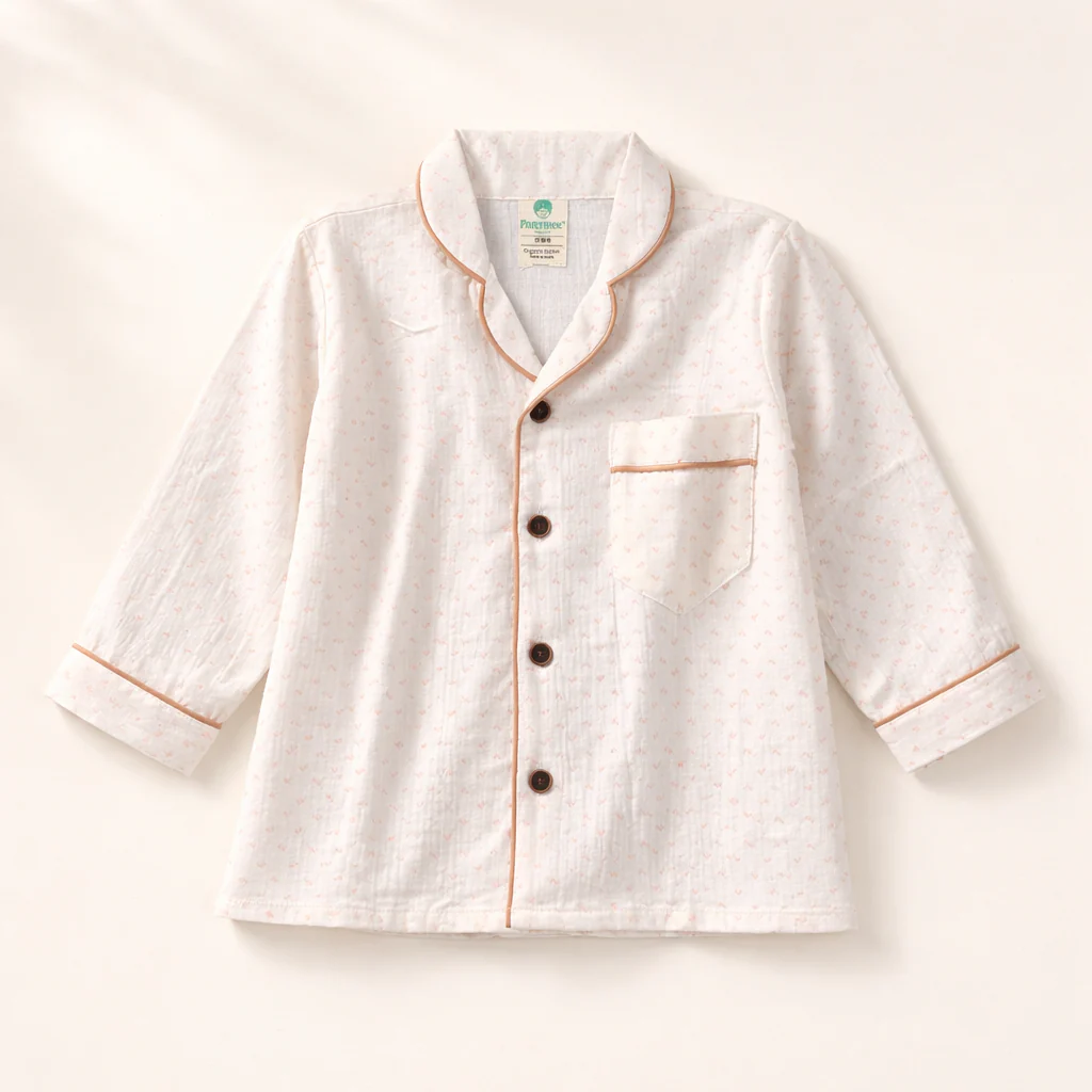 Unisex Crinkle Muslin Night Suit - Soft White