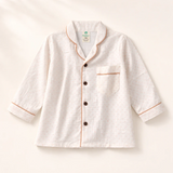 Unisex Crinkle Muslin Night Suit - Soft White