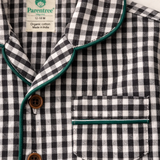 Unisex Cotton Seersucker Night Suit - Black & White Checkered