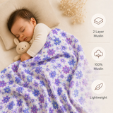 Muslin Nap Time Blanket - Blue Flora