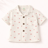 Unisex Crinkle Muslin Nightwear - Cotton Cherry